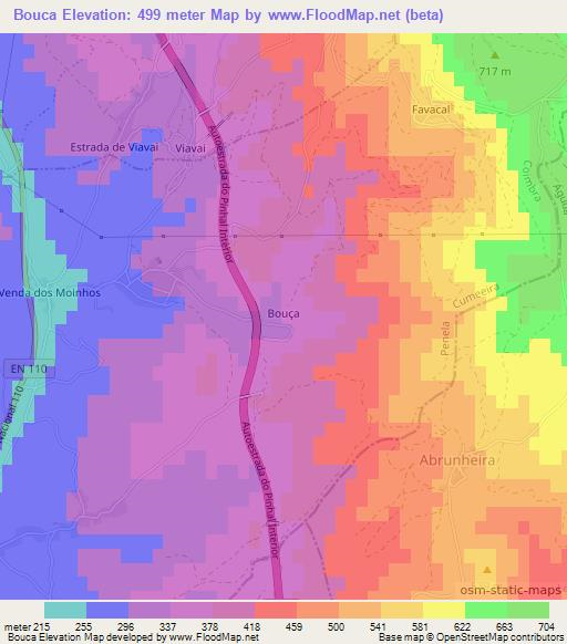 Bouca,Portugal Elevation Map