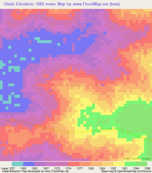 Olelai,Uganda Elevation Map