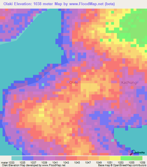 Olaki,Uganda Elevation Map