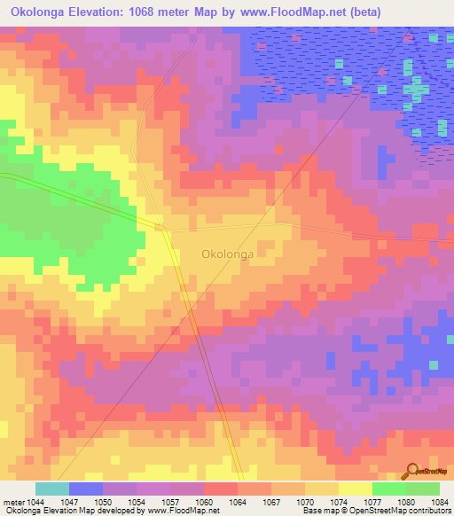 Okolonga,Uganda Elevation Map