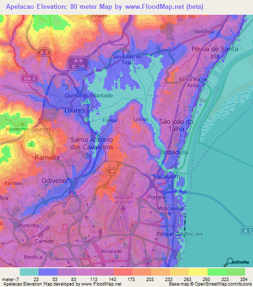 Apelacao,Portugal Elevation Map