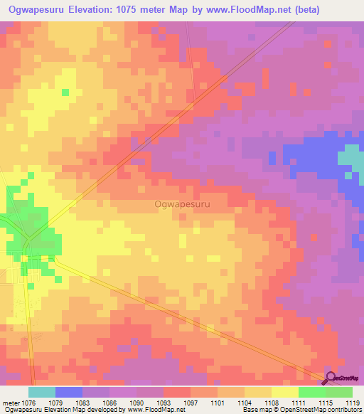 Ogwapesuru,Uganda Elevation Map