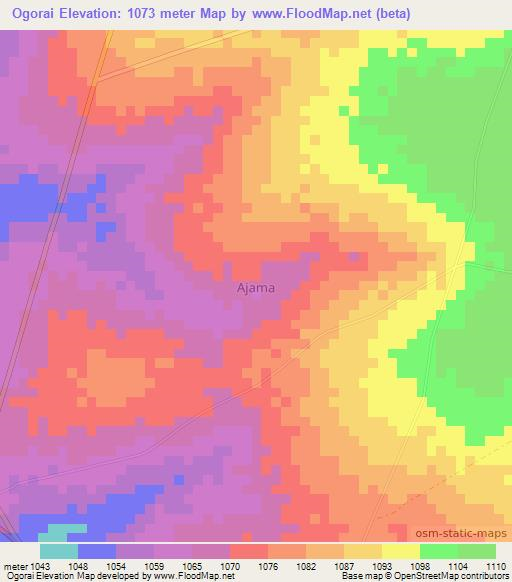 Ogorai,Uganda Elevation Map