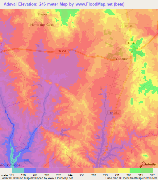 Adaval,Portugal Elevation Map