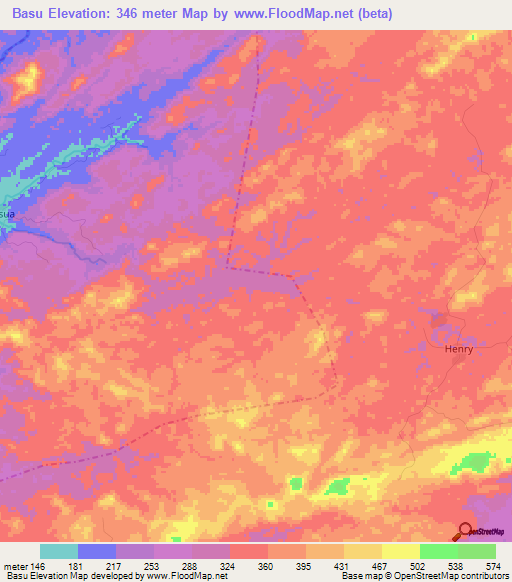 Basu,Liberia Elevation Map