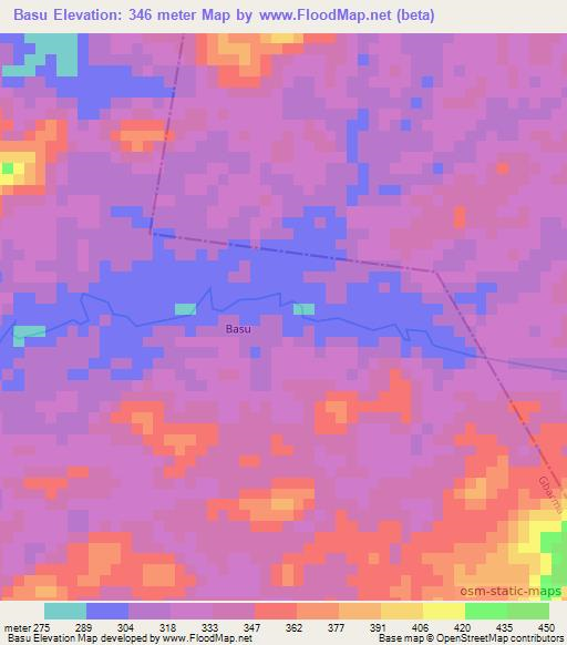 Basu,Liberia Elevation Map