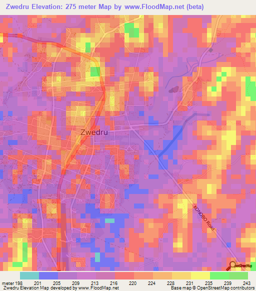 Zwedru,Liberia Elevation Map