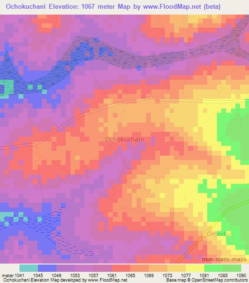Ochokuchani,Uganda Elevation Map