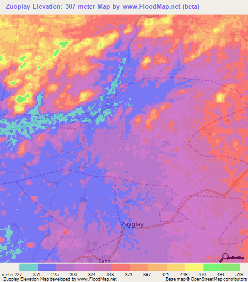 Zuoplay,Liberia Elevation Map