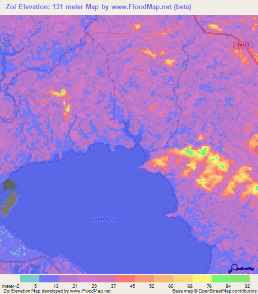 Zoi,Liberia Elevation Map