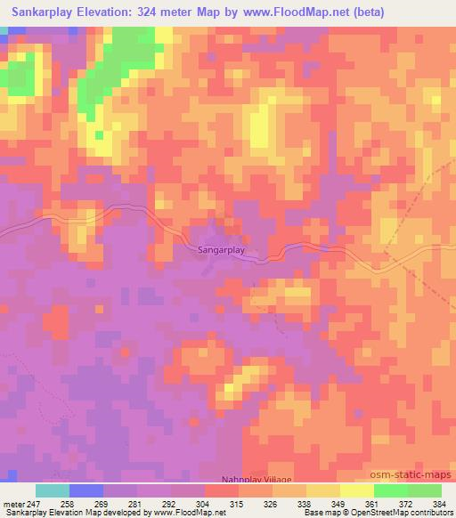 Sankarplay,Liberia Elevation Map