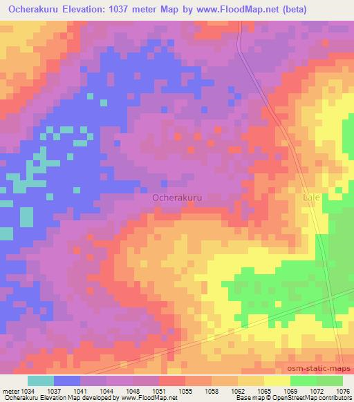 Ocherakuru,Uganda Elevation Map