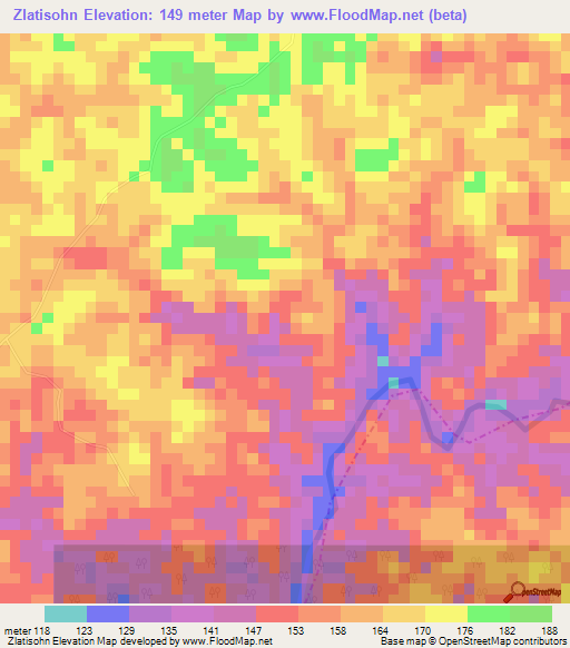 Zlatisohn,Liberia Elevation Map