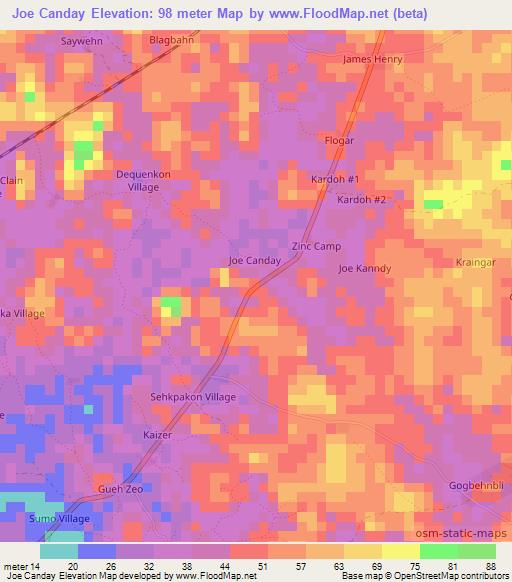 Joe Canday,Liberia Elevation Map