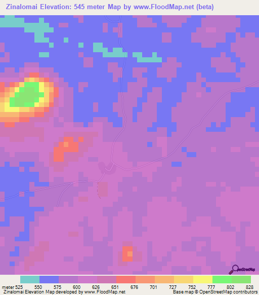 Zinalomai,Liberia Elevation Map