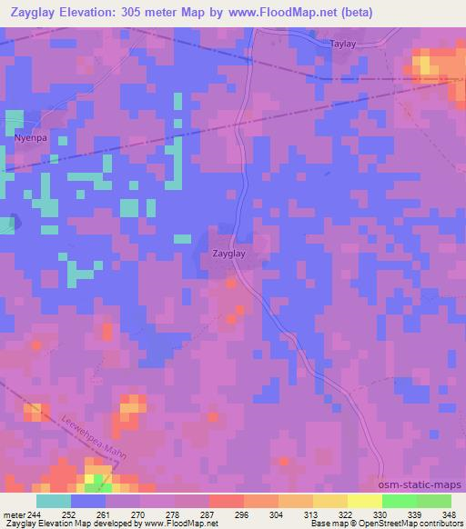 Zayglay,Liberia Elevation Map