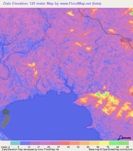 Ziale,Liberia Elevation Map
