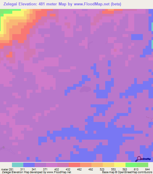 Zelegai,Liberia Elevation Map