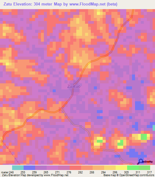 Zatu,Liberia Elevation Map