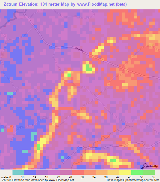 Zatrum,Liberia Elevation Map