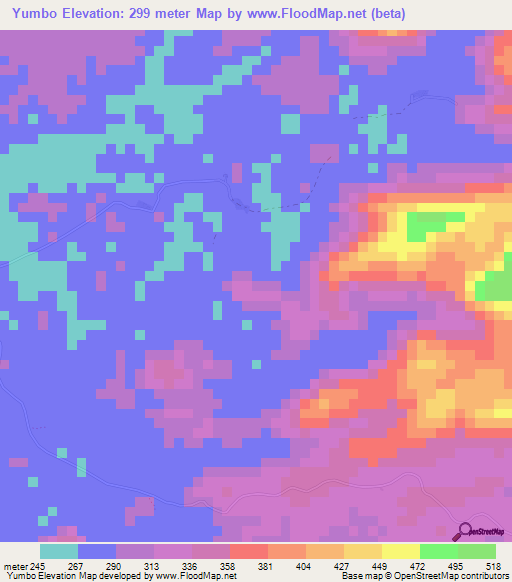 Yumbo,Liberia Elevation Map