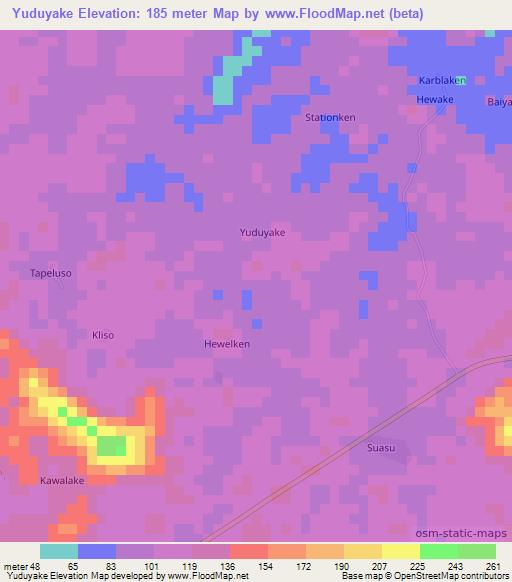 Yuduyake,Liberia Elevation Map