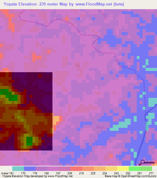 Yopata,Liberia Elevation Map