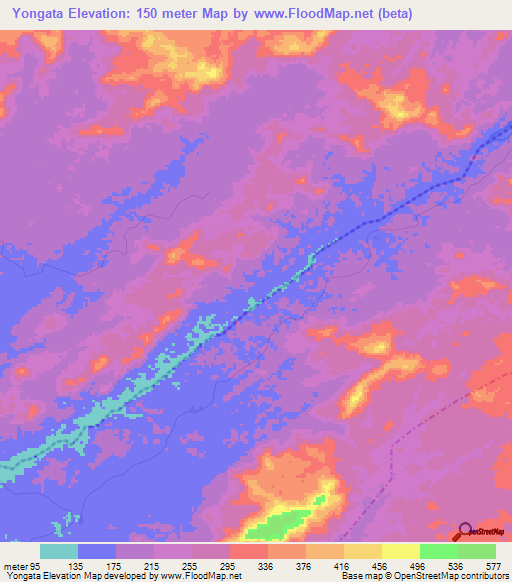 Yongata,Liberia Elevation Map