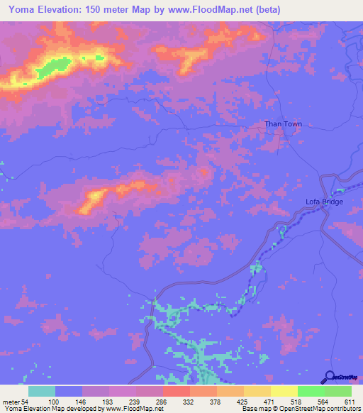 Yoma,Liberia Elevation Map