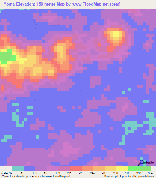 Yoma,Liberia Elevation Map