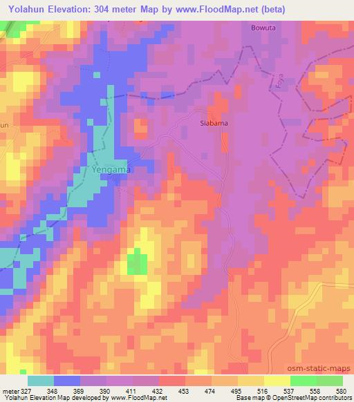Yolahun,Liberia Elevation Map