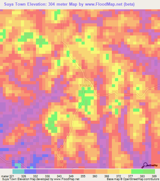 Suya Town,Liberia Elevation Map
