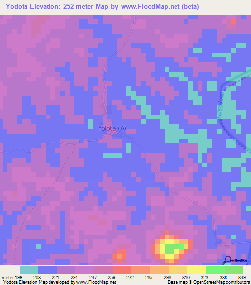 Yodota,Liberia Elevation Map