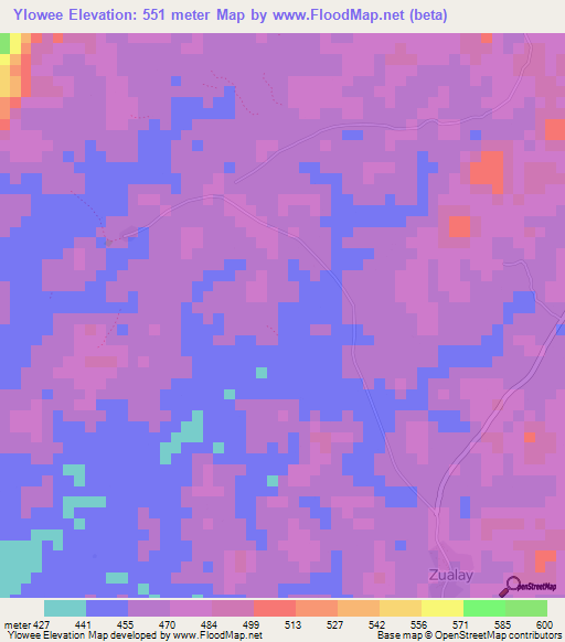 Ylowee,Liberia Elevation Map