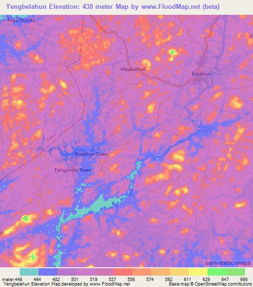Yengbelahun,Liberia Elevation Map