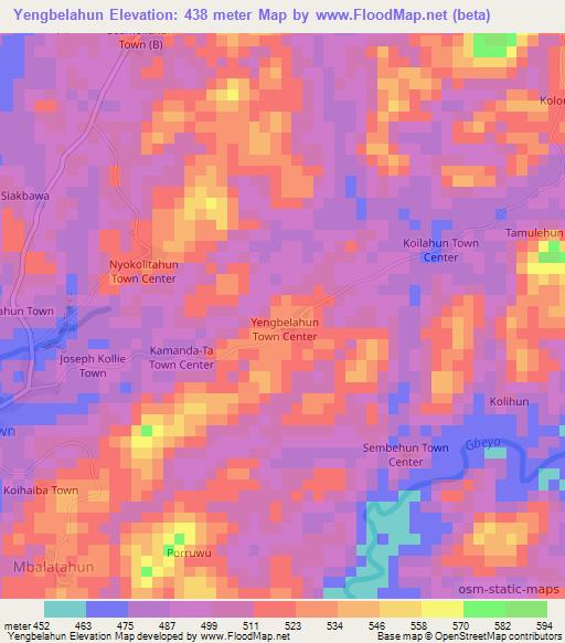 Yengbelahun,Liberia Elevation Map