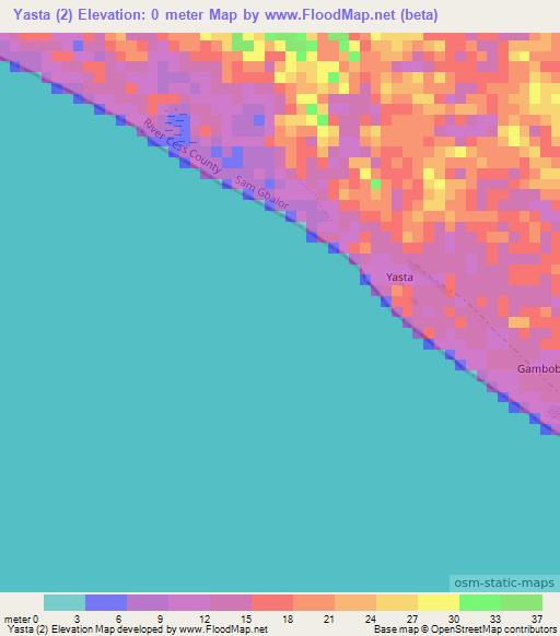 Yasta (2),Liberia Elevation Map