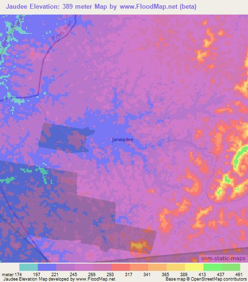 Jaudee,Liberia Elevation Map
