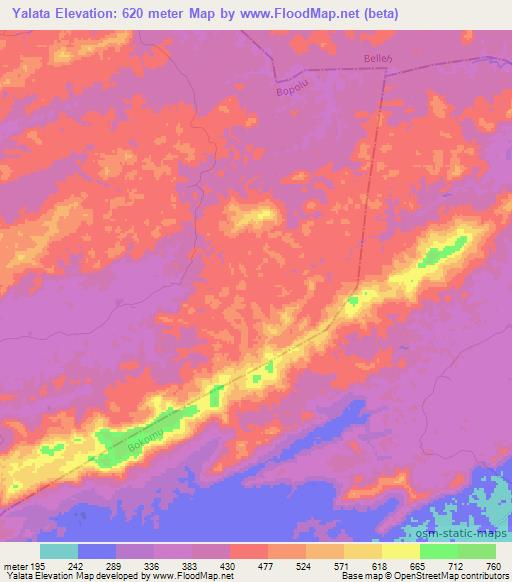 Yalata,Liberia Elevation Map
