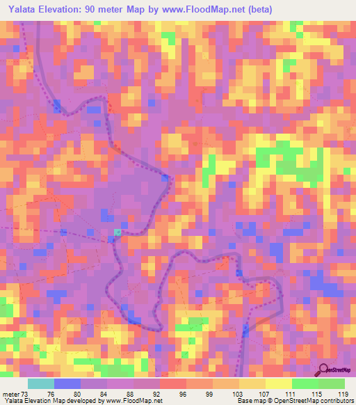 Yalata,Liberia Elevation Map