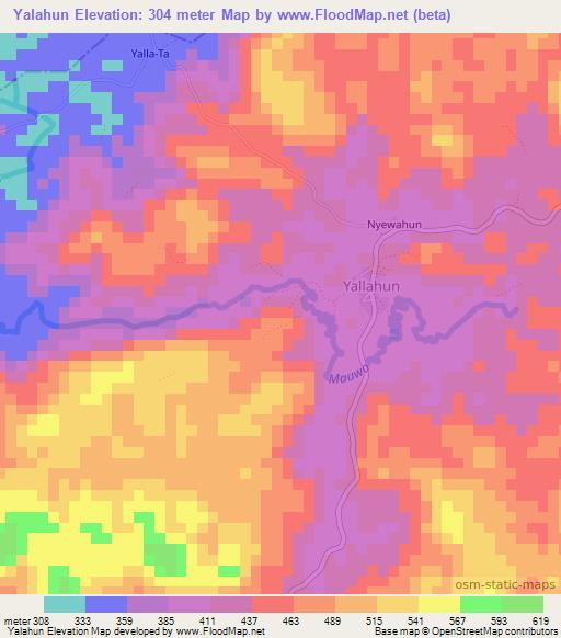 Yalahun,Liberia Elevation Map
