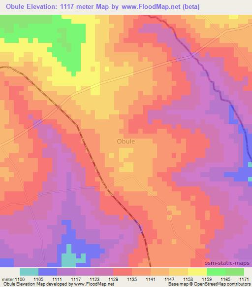 Obule,Uganda Elevation Map
