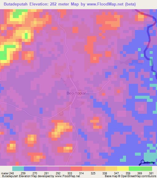 Butadeputah,Liberia Elevation Map