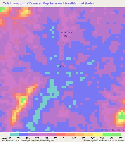 Yoli,Liberia Elevation Map