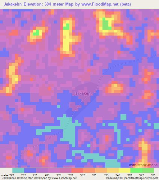 Jakakehn,Liberia Elevation Map
