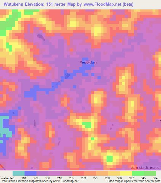 Wutukehn,Liberia Elevation Map