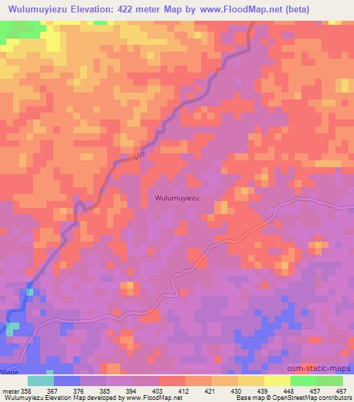 Wulumuyiezu,Liberia Elevation Map