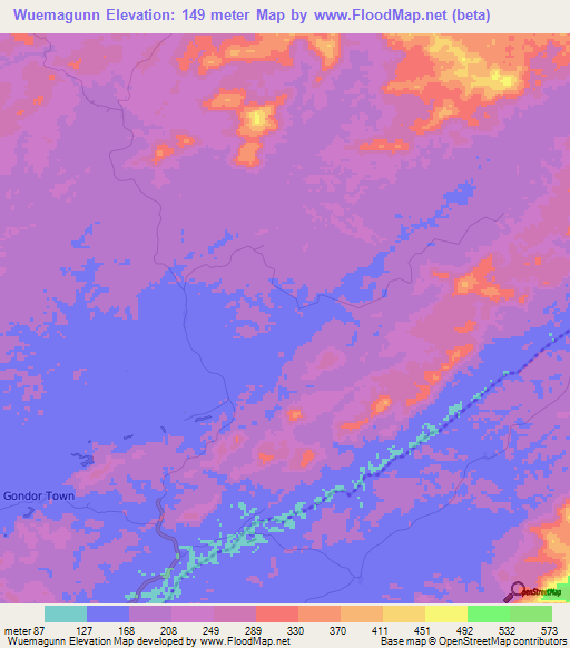 Wuemagunn,Liberia Elevation Map