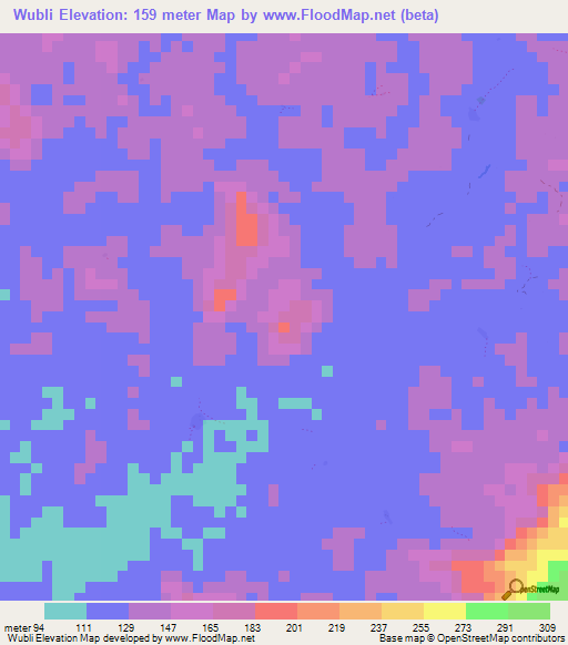 Wubli,Liberia Elevation Map