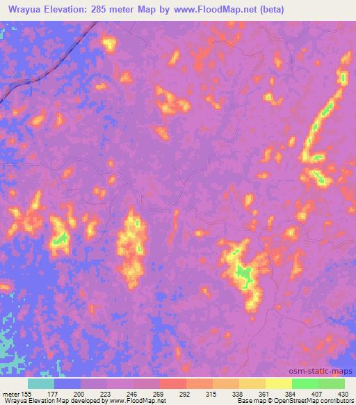 Wrayua,Liberia Elevation Map